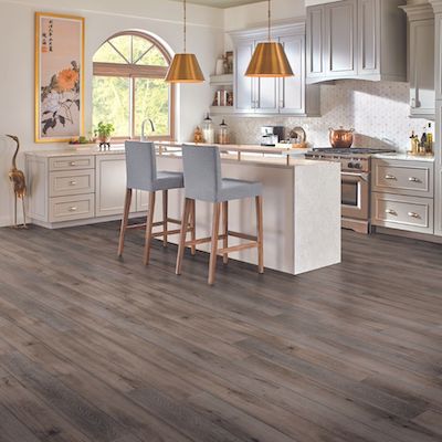 luxury vinyl plank flooring in a charming kitchen